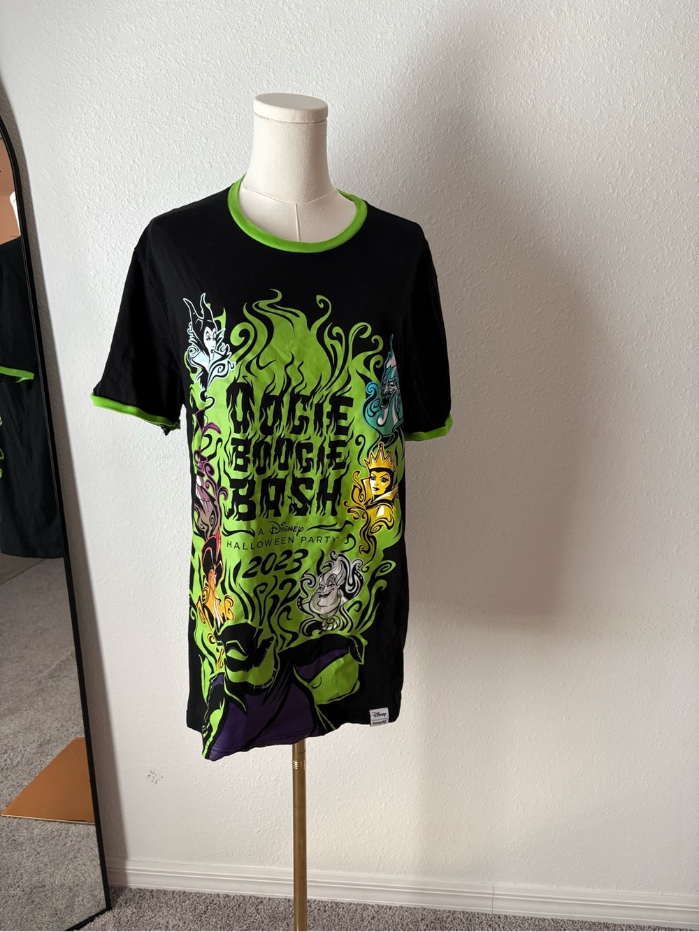 Disney Lounge fly Black & Neon Green 'oogie boogie Bash 2023' Graphic Tee